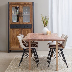 Vaisselier en bois d'acacia havana
