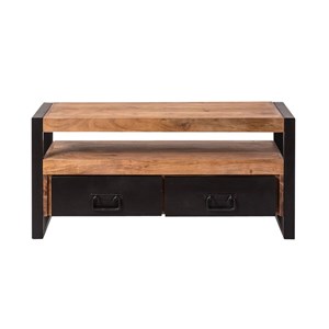 Meuble tv en bois d'acacia 112 cm havana
