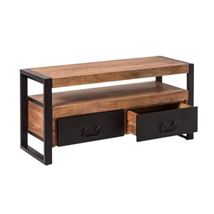 Meuble tv en bois d'acacia 112 cm havana