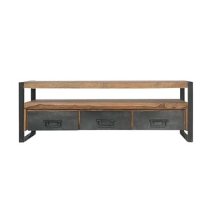 Meuble tv en bois d'acacia 160 cm havana