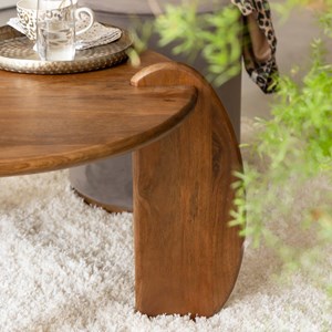 Table basse en bois de manguier azure