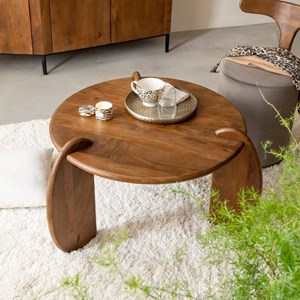 Table basse en bois de manguier azure