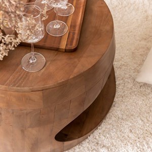 Table basse en bois de manguier azure