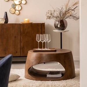 Table basse en bois de manguier azure