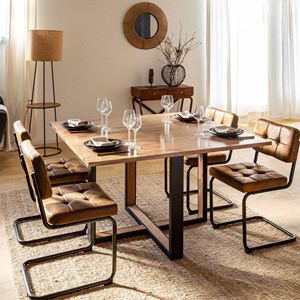 Table à manger en bois d'acacia