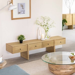 Meuble tv en bois de manguier 4 tiroirs amara