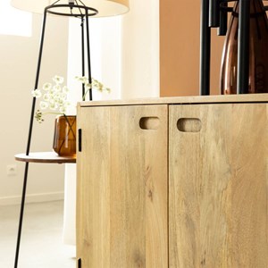 Buffet long en bois de manguier