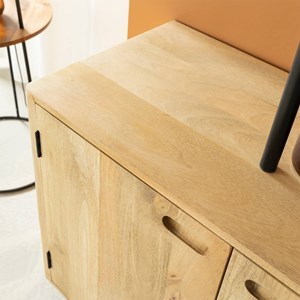 Buffet long en bois de manguier