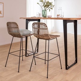 Table haute en bois d'acacia tree