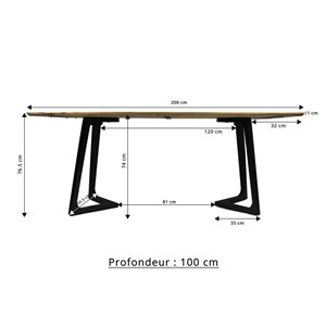 Table à manger en bois de manguier suzon