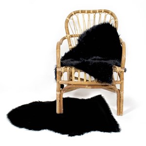 Jeté en fausse fourrure noire