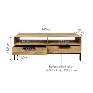 Meuble tv en bois de manguier pia