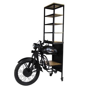 Etagère avant de moto en métal noir tata