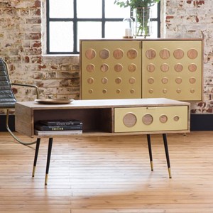 Table basse en bois de manguier cactus