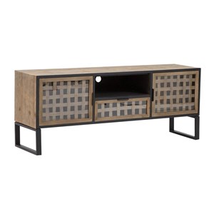 Meuble tv en sapin et métal noir elise