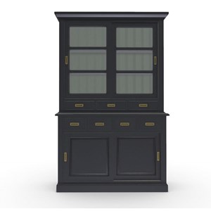 Buffet 2 portes vitrées mdf noir - rhode