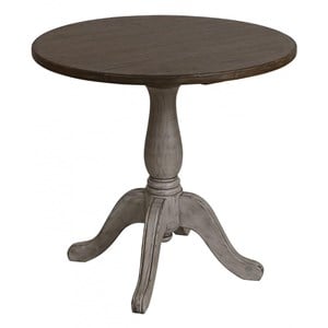 Table ronde pied central d80 bois gris -