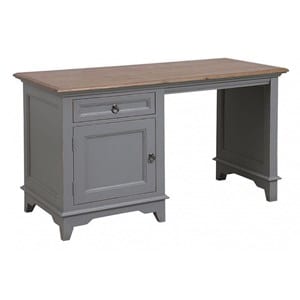 Bureau 1 porte 1 tiroir bois gris -