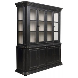 Buffet vaisselier 4 portes vitrées mdf
