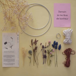 Kit diy cercles macramé & fleurs