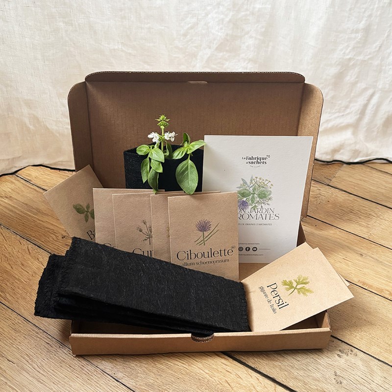 Coffret aromates • 7 sachets + 7 pots