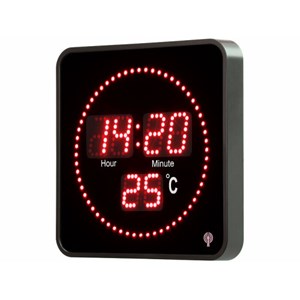 Horloge digitale radio-pilotée rouge