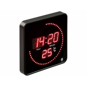 Horloge digitale radio-pilotée rouge