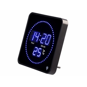 Horloge digitale radio-pilotée bleue