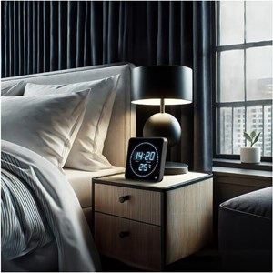 Horloge digitale radio-pilotée blanche