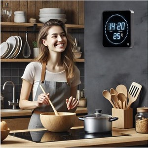 Horloge digitale radio-pilotée blanche