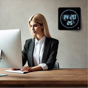 Horloge digitale radio-pilotée blanche