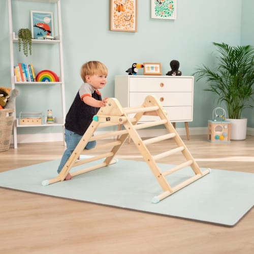 Active Tots - Triangle d'escalade pliable en bois marron fsc®
