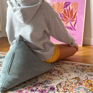 Berlingot - coussin méditation bleu vert