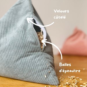 Berlingot - coussin méditation bleu vert