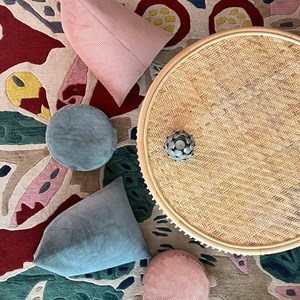 Berlingot - coussin méditation bleu vert