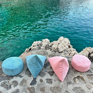 Berlingot - coussin méditation bleu vert