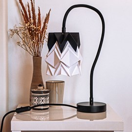 Lampe de table kikyo avec pied flexible et petit abat-jour en papier