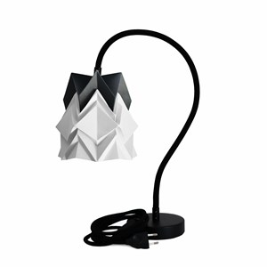 Lampe de table kikyo avec pied flexible et petit abat-jour en papier