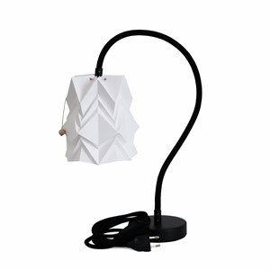 Lampe de table kikyo avec pied flexible et petit abat-jour en papier