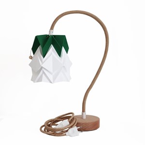 Lampe de table kikyo avec pied flexible et petit abat-jour en papier
