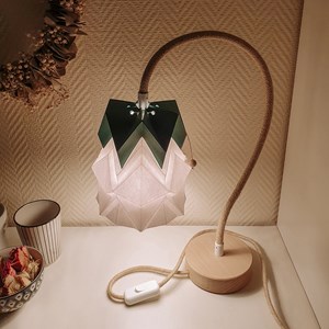 Lampe de table kikyo avec pied flexible et petit abat-jour en papier