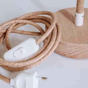 Lampe de table kikyo avec pied flexible et petit abat-jour en papier