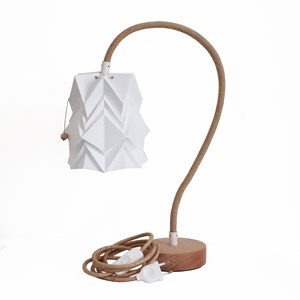 Lampe de table kikyo avec pied flexible et petit abat-jour en papier