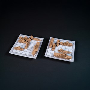 Maquette en carton de bataille navale