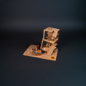 Maquette de bateau pirate en coupe