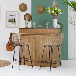 Meuble bar en bois recyclé 120cm garance