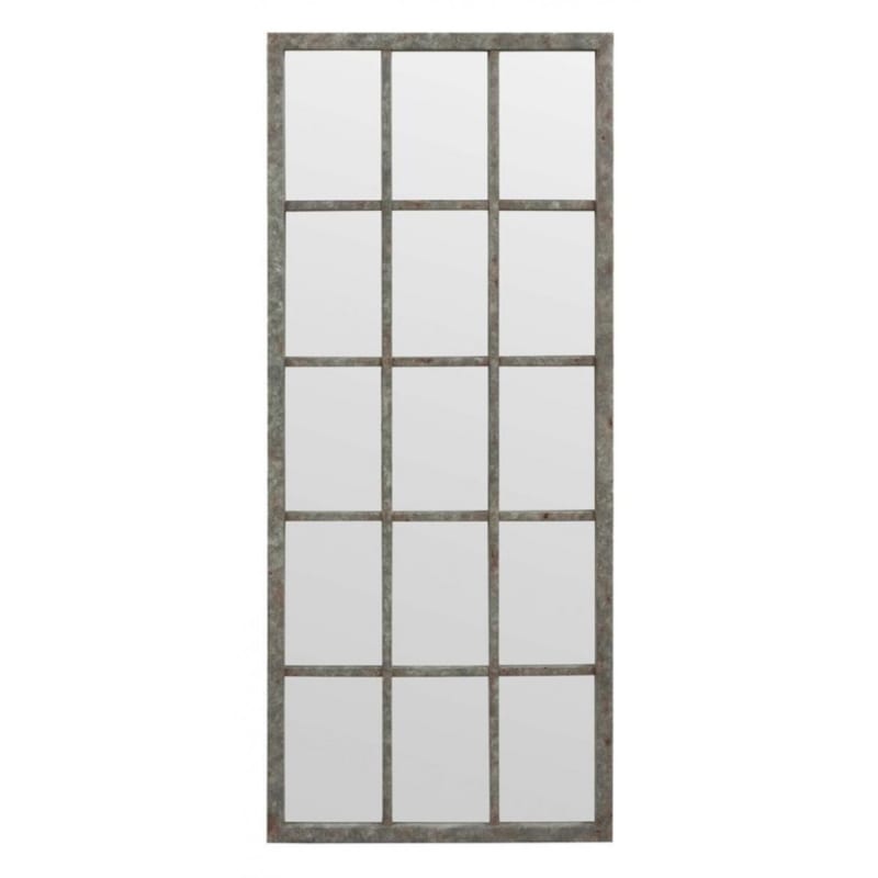 Grand miroir rectangulaire fenêtre bois