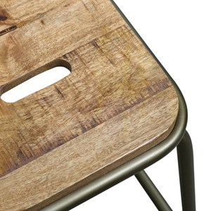 Tabouret de bar écolier bronze et bois