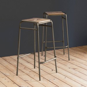 Tabouret de bar écolier bois et métal