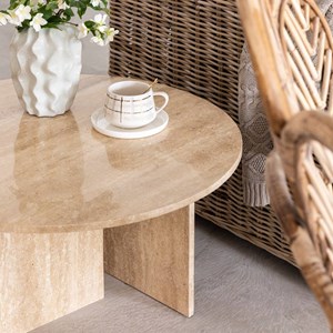 Table basse ronde en marbre grâce